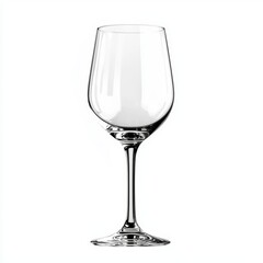 Crystal wine glass, isolated on white background, 3D illustration