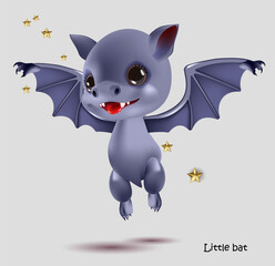 Cute little bat. Vector illustration