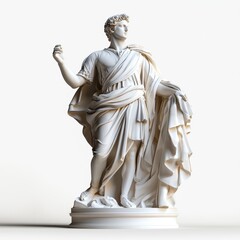 Fototapeta premium Polished marble statue, isolated on white background, 3D illustration