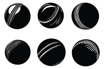 Obraz premium Cricket ball silhouette vector