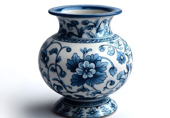 a blue and white vase


