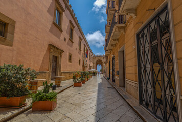 MARSALA, ITALY, JUNE 28, 2023 - View of the historic center of Marsala, province of Trapani, Sicily, Italy