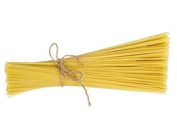 Bunch of spaghetti isolated on white background