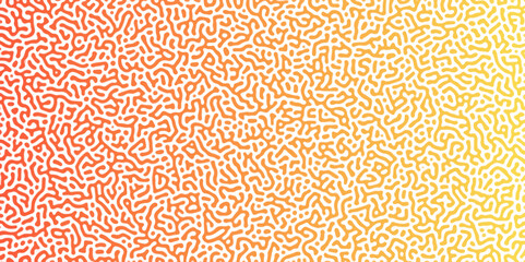 Abstract Reaction-diffusion Turing pattern natural texture golden  and orange gradient color scheme. Linear design with biological algorithm psychedelic background. Reaction-diffusion or truing patter
