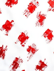 A red and white patterned background with red brush strokes