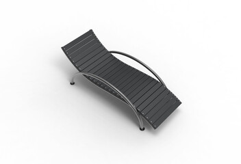 beach chair top view with shadow 3d render