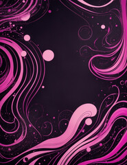 abstract background - abstract black and pink waves background - Generative AI