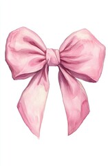 Pink Watercolor Bow.