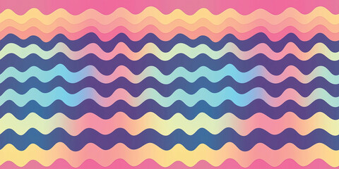 Colorful Zigzag Waves Seamless Pattern in Soft Hues