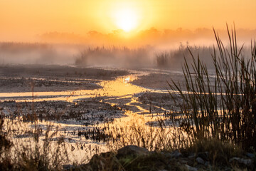 sunrise over the river