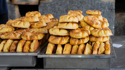 traditional oriental Arabic Uzbek pilaf with meat in a cauldron. Central Asian Pilaf Center in Uzbekistan in Tashkent