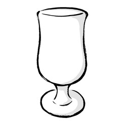 筆タッチのグラスのイラスト