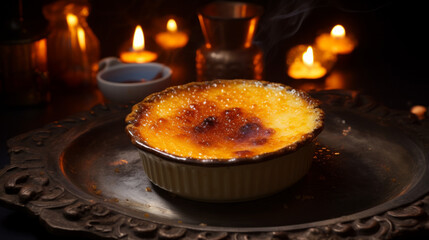  Creme Brulee French dessert
