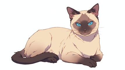 Siamese Cat Portrait: A Striking Feline Illustration