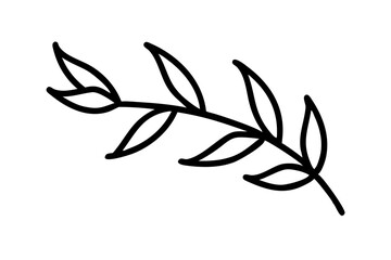 Minimalist Vector Design Featuring Thin Elongated Leaves for Modern Aesthetics
