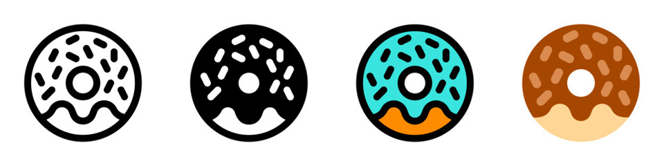 Fototapeta premium Editable donut, doughnut vector icon. Bakery, cooking, food. Part of a big icon set family. Perfect for web and app interfaces, presentations, infographics, etc