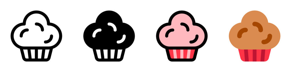 Editable muffin, cupcake, cake vector icon. Bakery, cooking, food. Part of a big icon set family. Perfect for web and app interfaces, presentations, infographics, etc