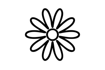 Vector illustration minimalist daisy thin radiating petals floral design
