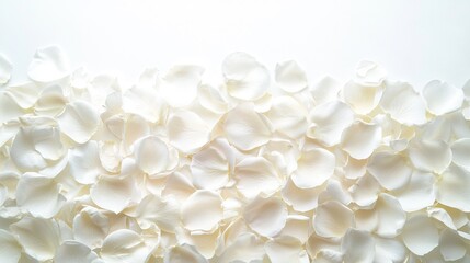   A photo of several white blooms on a white background under a central white illumination source