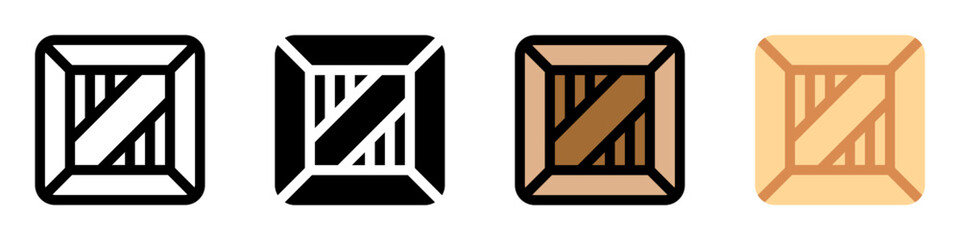 Editable wooden crate, package vector icon. Shipping, delivery, e-commerce, transport, logistics. Part of a big icon set family. Perfect for web and app interfaces, presentations, infographics, etc