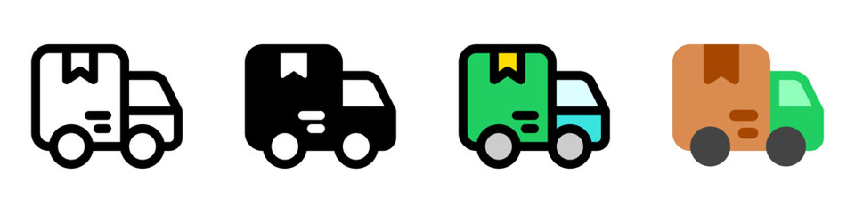 Editable delivery truck vector icon. Shipping, delivery, e-commerce, transport, logistics. Part of a big icon set family. Perfect for web and app interfaces, presentations, infographics, etc