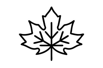 Simple Line Art Maple Leaf Design Vector Illustration for Minimalist Decor

