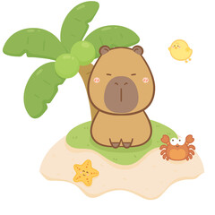 Fototapeta premium Capybara on island 
