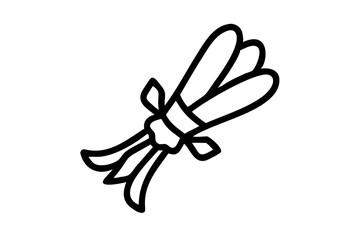 Freshly Harvested Small Bundle of Herb Illustrated in a Clean Vector Style
