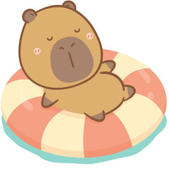 Capybara with pool float 