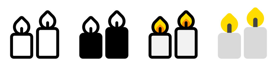Obraz premium Editable candles vector icon. Wellness, spa, relaxation. Part of a big icon set family. Perfect for web and app interfaces, presentations, infographics, etc