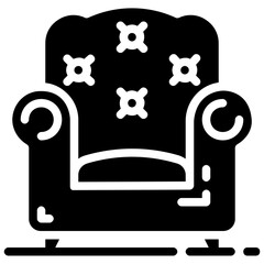 couch glyph vector icon