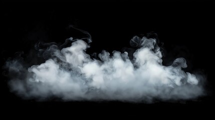 Thick billowing fog on a black background