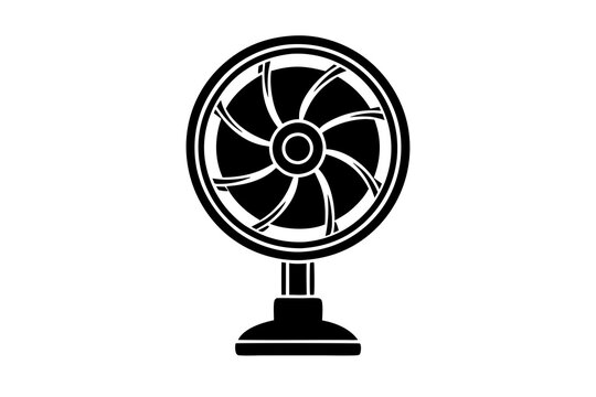 recommend clip art: Fan icon in black style isolated on white background