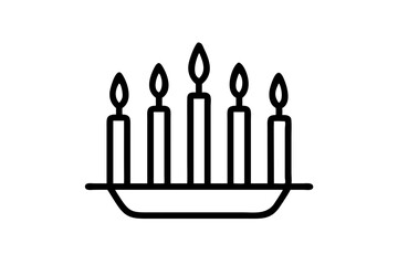 Vibrant Vector Illustration of Kinara with Seven Candles Celebrating Unity and Light
