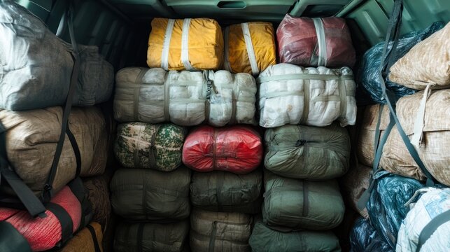 Hidden cargo compartments are packed with illegal goods, ready to be smuggled across the border