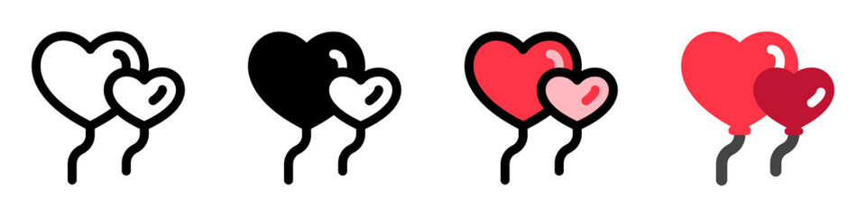 Editable hearts balloon vector icon. Wedding, valentine, love, celebration. Part of a big icon set family. Perfect for web and app interfaces, presentations, infographics, etc