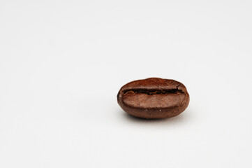 Macro Shot of Coffee Bean on White Background