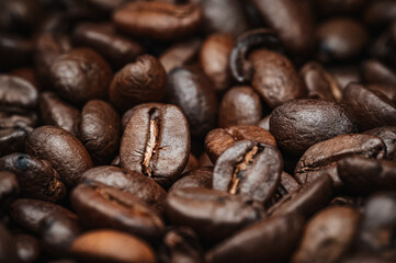 Close-Up of Coffee Beans with Shallow Depth of Field