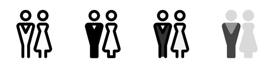 Editable bride and groom, wedding, couple vector icon. Wedding, valentine, love, celebration. Part of a big icon set family. Perfect for web and app interfaces, presentations, infographics, etc © Totto House