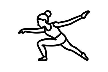 Stylish Air Gymnast Icon Vector Illustration Showcasing Elegant Movements Perfect for Sports Designs
