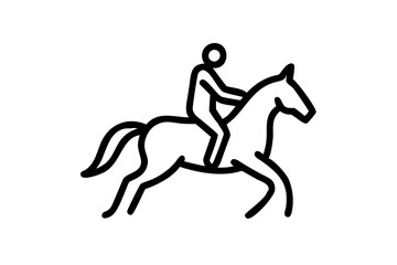 Vector Illustration of Majestic Horse Riding Icon for Equestrian Enthusiasts

