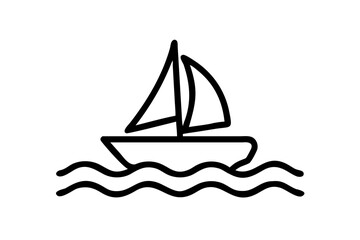 Vector Illustration of a Sailboat Icon Perfect for Nautical Themes and Marine Design Projects
