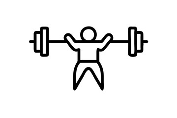 Powerful Airborne Weightlifting Icon Featuring Dynamic Vector Illustration
