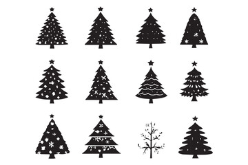 Obraz premium Christmas Tree Vector Bundle Illustration 