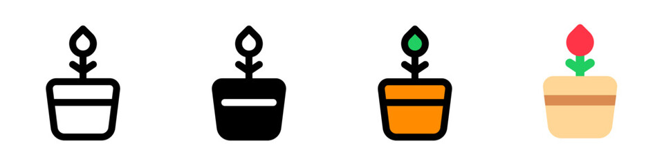 Editable potted flower, plant vector icon. Gardening, landscaping, horticulture. Part of a big icon set family. Perfect for web and app interfaces, presentations, infographics, etc