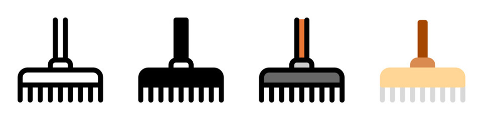 Editable rake vector icon. Gardening, landscaping, horticulture. Part of a big icon set family. Perfect for web and app interfaces, presentations, infographics, etc