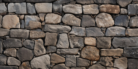 Fototapeta premium Stone Wall Texture Rough Irregular Grey Brown Natural