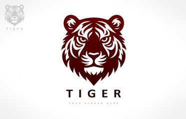 Tiger logo vector. Predatory wild animal design	