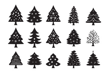 Obraz premium Christmas Tree Vector Bundle Illustration 