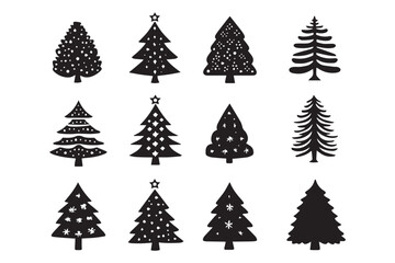 Obraz premium Christmas Tree Vector Bundle Illustration 